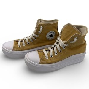 Converse Chuck Taylor Platform High Top Mustard Yellow Womens 6 New